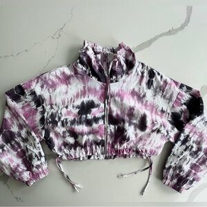 Bershka Tie-Dye Cropped Bomber Jacket